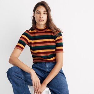 Madewell Multicolor Striped Short Sleeve Top